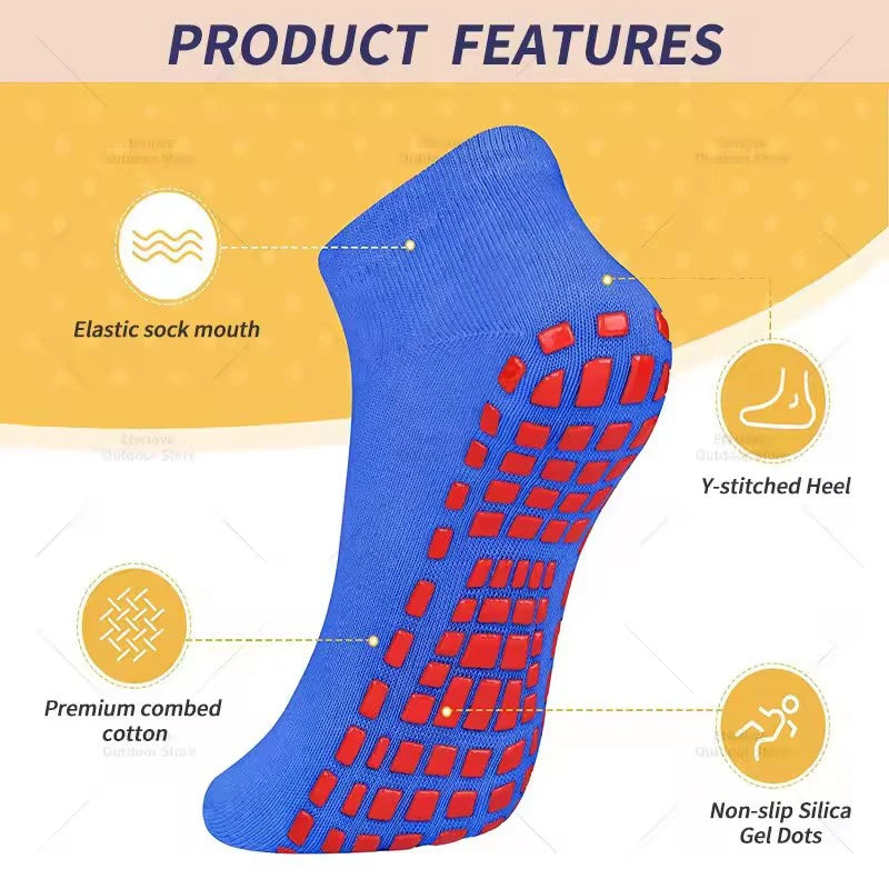 4 Pairs of Comfortable Pure Cotton Yoga Socks Fitness Pilates Women's Non Slip and Wear Resistant Silicone Massage Socks