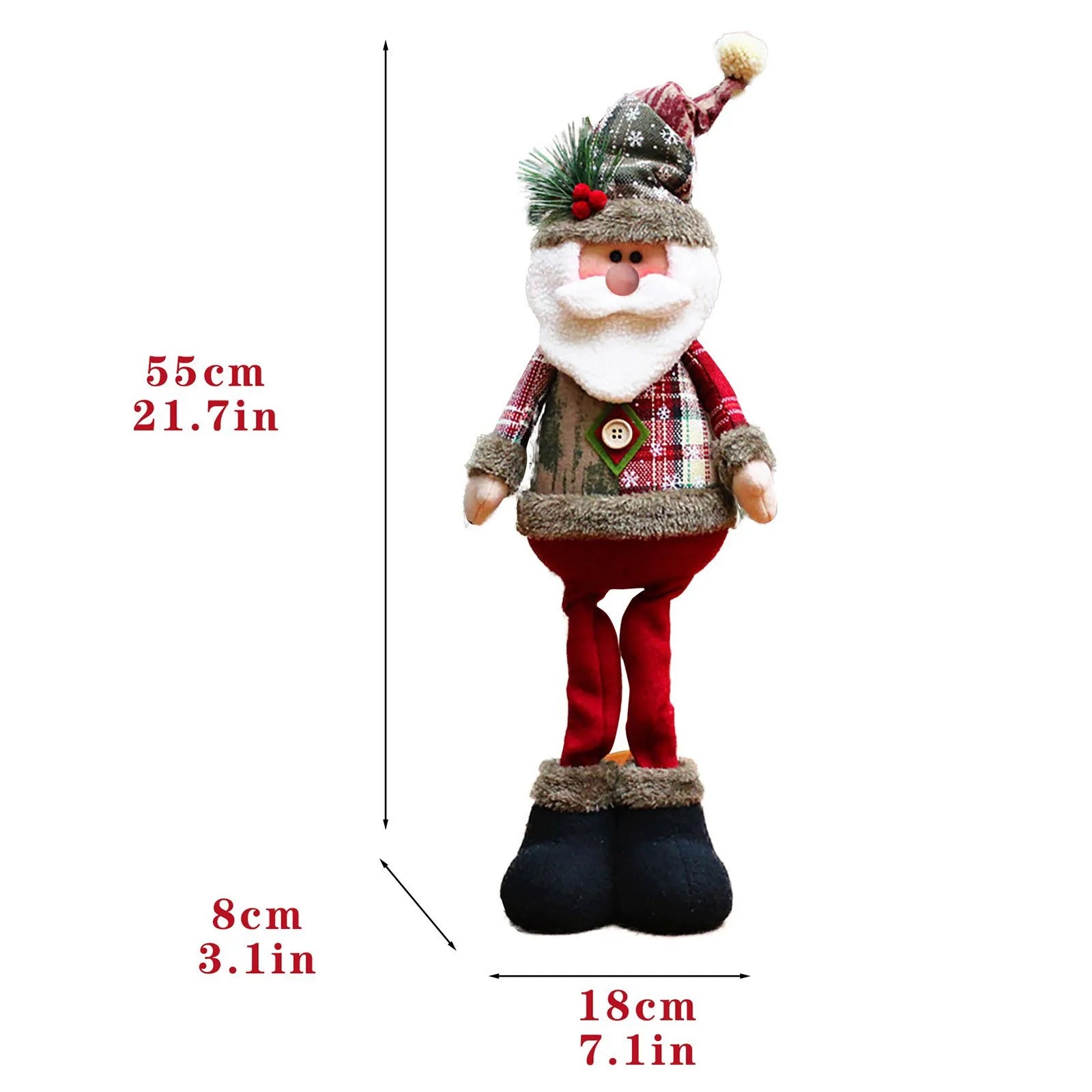 3PCS Christmas Decorative Christmas Dolls Reindeer Snowman Santa Claus Standing Doll New Year Ornament Christmas Merry Christmas