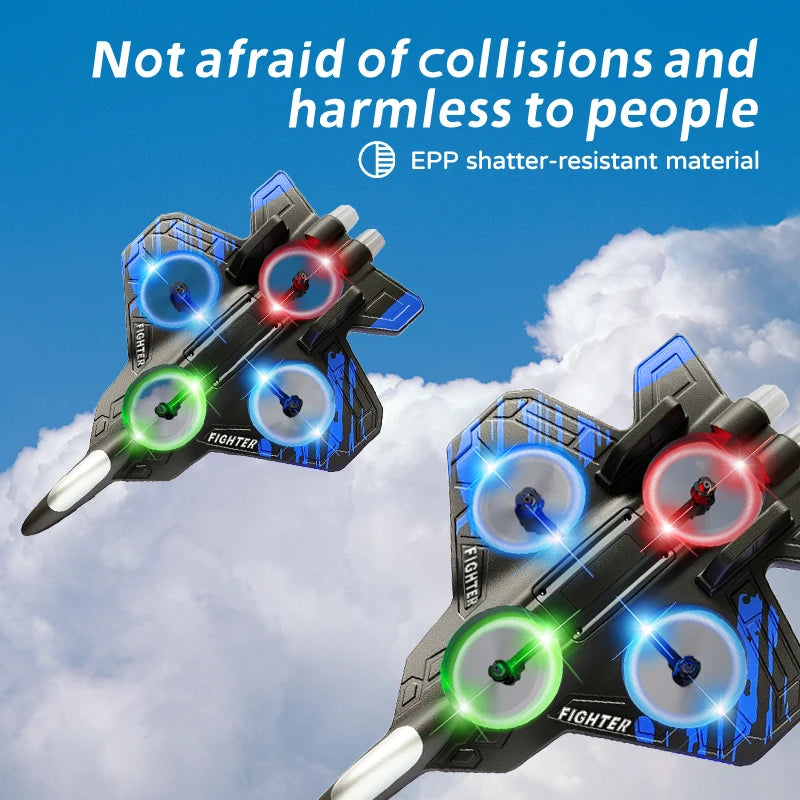 L101 RC Foam Airplane Glider Flying 2.4G With LED Lights EPP Stunt Remote Control Foam Fighter Plane Toys For Kid Gift