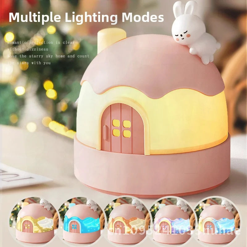 Starry Sky Light Music Box Children's Bedroom Ceiling Projection Rechargeable Toy Gift with 22 Songs Lucky Rabbit Remote Control